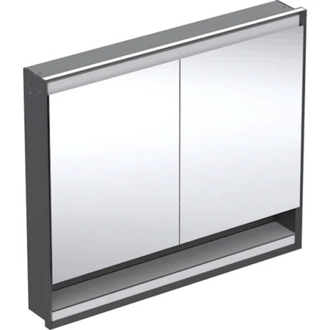 GEBERIT ONE Szafka z lustrem i wnęką, podtynkowa wysokość 90 cm, szerokość 105 cm, czarny mat