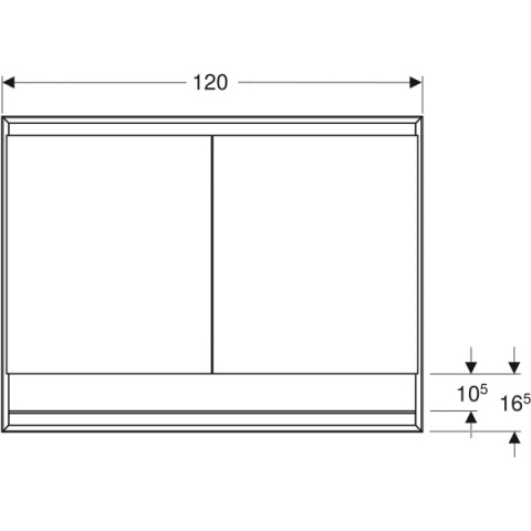 GEBERIT ONE Szafka z lustrem i wnęką, podtynkowa wysokość 90 cm, szerokość 120 cm, aluminium