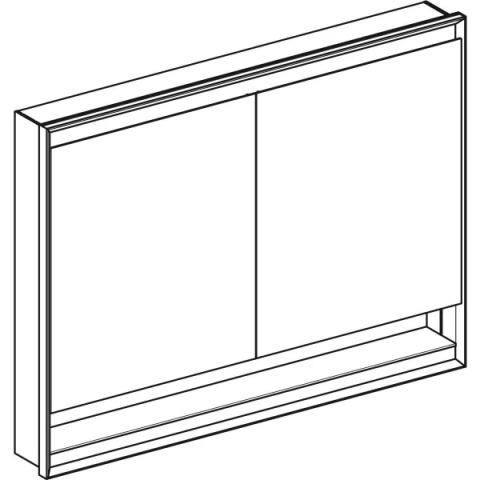 GEBERIT ONE Szafka z lustrem i wnęką, podtynkowa wysokość 90 cm, szerokość 120 cm, aluminium