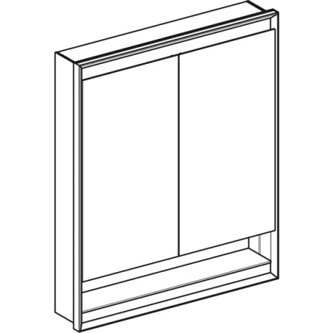 GEBERIT ONE Szafka z lustrem i wnęką, podtynkowa wysokość 90 cm, szerokość 75 cm, czarny mat