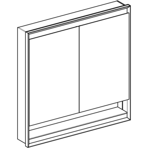 GEBERIT ONE Szafka z lustrem i wnęką, podtynkowa wysokość 90 cm, szerokość 90 cm, aluminium