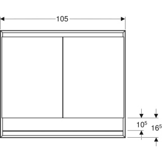 GEBERIT ONE Szafka z lustrem i wnęką, podtynkowa wysokość 90 cm, szerokość 105 cm, aluminium