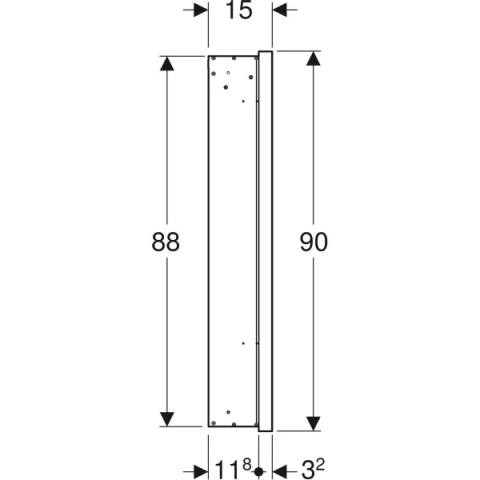 GEBERIT ONE Szafka z lustrem podtynkowa wysokość 90 cm, czarna