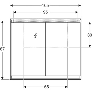 GEBERIT ONE Szafka z lustrem, wysokość 90 cm, szerokość 105 cm, biała
