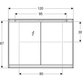 GEBERIT ONE Szafka z lustrem, wysokość 90 cm, szerokość 120 cm, aluminium