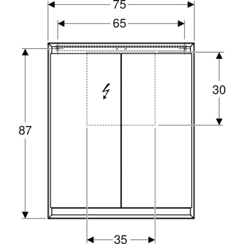 GEBERIT ONE Szafka z lustrem, wysokość 90 cm, szerokość 75 cm, biała
