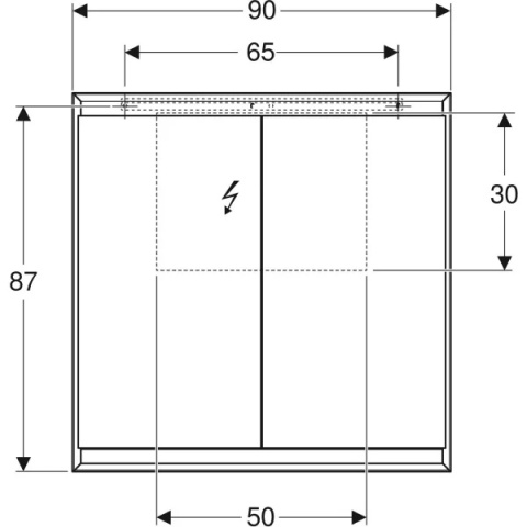 GEBERIT ONE Szafka z lustrem, wysokość 90 cm, szerokość 90 cm, aluminium