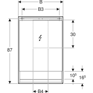 GEBERIT ONE Szafka z lustrem, z wnęką, wysokość 90 cm, aluminium