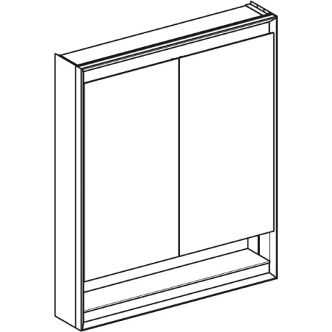 GEBERIT ONE Szafka z lustrem, z wnęką, wysokość 90 cm, szerokość 75 cm, aluminium