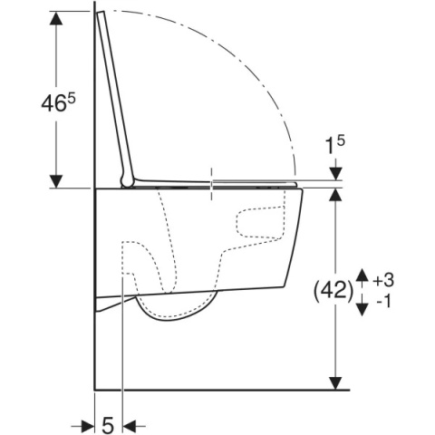 GEBERIT ONE Miska WC TurboFlush w zestawie z deską sedesową, biała
