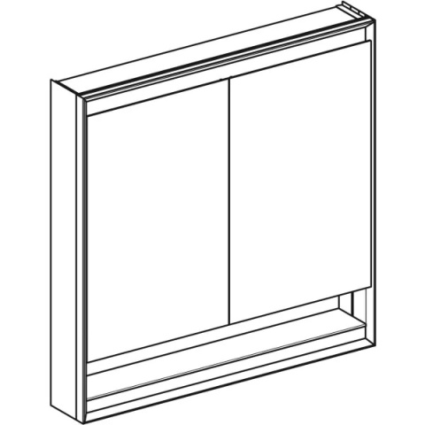 GEBERIT ONE Szafka z lustrem, z wnęką, wysokość 90 cm, szerokość 90 cm, aluminium