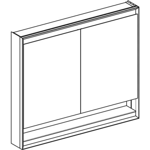GEBERIT ONE Szafka z lustrem, z wnęką, wysokość 90 cm, szerokość 105 cm, aluminium