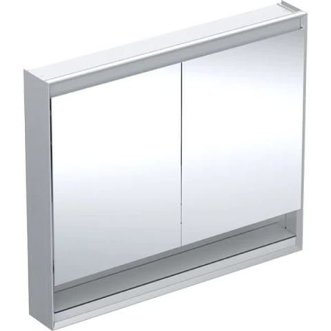 GEBERIT ONE Szafka z lustrem, z wnęką, wysokość 90 cm, szerokość 105 cm, aluminium