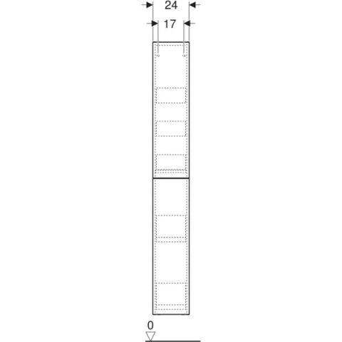 GEBERIT ONE Wysoka szafka 24 cm z dwoma schowkami wysuwanymi, lava
