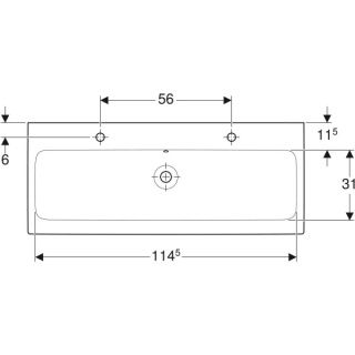 GEBERIT iCON Umywalka 120 cm, z otworem z lewej i prawej strony
