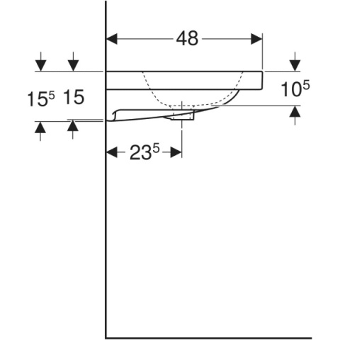 GEBERIT iCon Light Umywalka 60 cm, z otworem centralnym