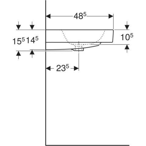 GEBERIT iCON Umywalka 60 cm, z otworem centralnym