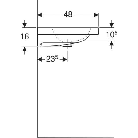 GEBERIT iCon Light Umywalka 90 cm, z powierzchnią odkładczą, biała/KeraTect