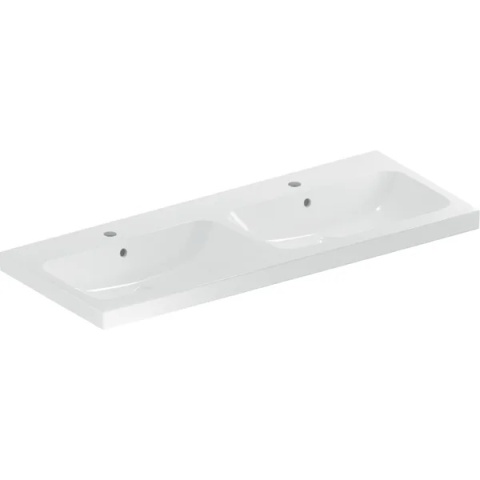 GEBERIT iCon Light Umywalka podwójna 120 cm, biała/KeraTect
