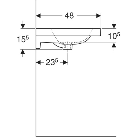 GEBERIT iCon Light Umywalka podwójna 120 cm, biała/KeraTect
