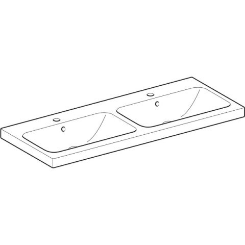 GEBERIT iCon Light Umywalka podwójna 120 cm, biała/KeraTect