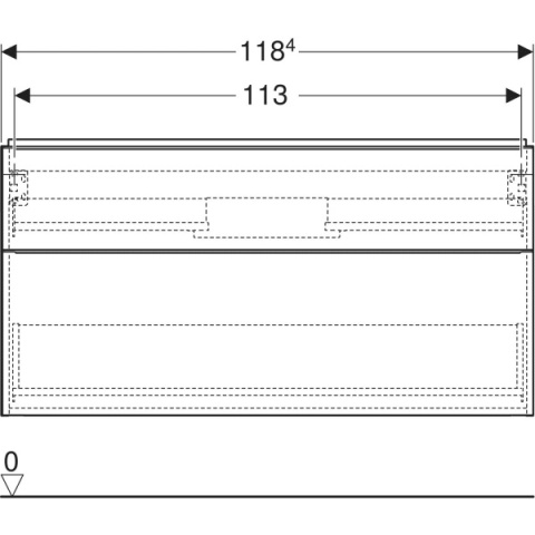 GEBERIT iCon Szafka pod umywalkę 120 cm, z dwoma szufladami, lava