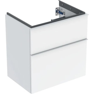 GEBERIT iCon Szafka pod umywalkę 60 cm, z dwoma szufladami, krótka, biały połysk