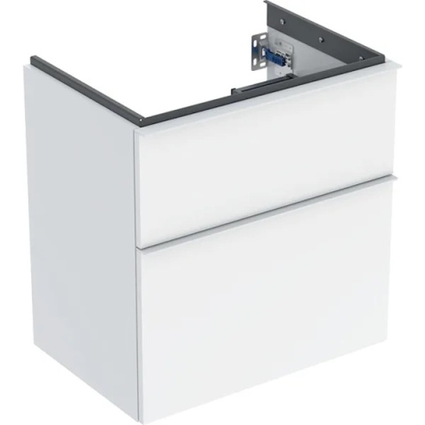 GEBERIT iCon Szafka pod umywalkę 60 cm, z dwoma szufladami, krótka, biały połysk