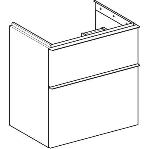 GEBERIT iCon Szafka pod umywalkę 60 cm, z dwoma szufladami, krótka, piaskowoszary