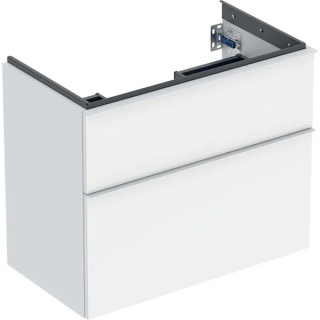 GEBERIT iCon Szafka pod umywalkę 75 cm, z dwoma szufladami, krótka, biały połysk