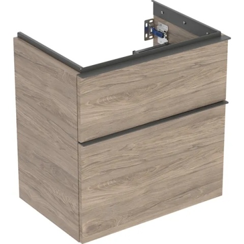 GEBERIT iCon Szafka pod umywalkę 60 cm, z dwoma szufladami, krótka, orzech hickory