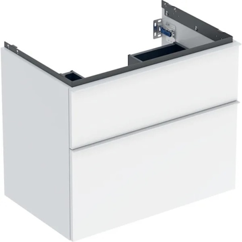 GEBERIT iCon Szafka pod umywalkę 75 cm, z dwoma szufladami, biały połysk