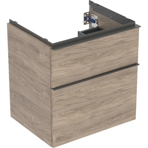 GEBERIT iCon Szafka pod umywalkę 60 cm, z dwoma szufladami, orzech hickory