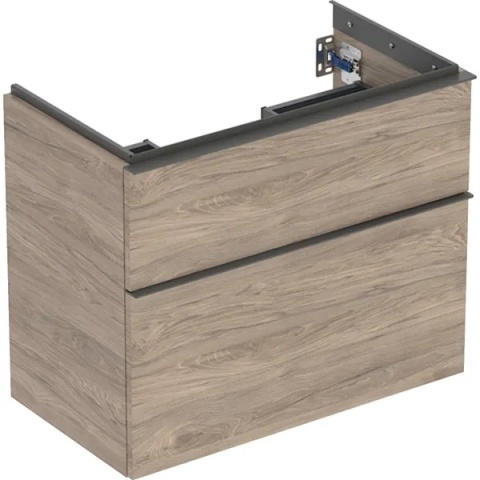 GEBERIT iCon Szafka pod umywalkę 75 cm, z dwoma szufladami, krótka, orzech hickory