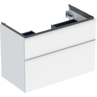 GEBERIT iCon Szafka pod umywalkę 90 cm, z dwoma szufladami, biały połysk