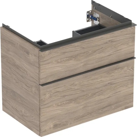 GEBERIT iCon Szafka pod umywalkę 75 cm, z dwoma szufladami, orzech hickory