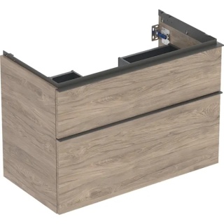 GEBERIT iCon Szafka pod umywalkę 90 cm, z dwoma szufladami, orzech hickory
