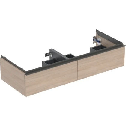GEBERIT iCon Szafka pod umywalkę podwójną 120 cm, z dwoma szufladami, dąb