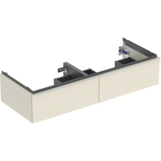 GEBERIT iCon Szafka pod umywalkę podwójną 120 cm, z dwoma szufladami, piaskowoszary