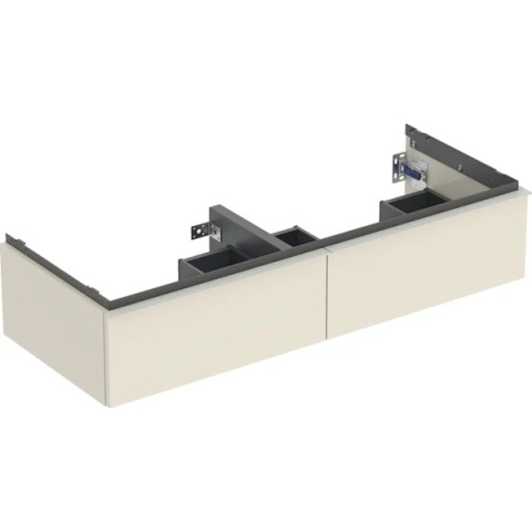 GEBERIT iCon Szafka pod umywalkę podwójną 120 cm, z dwoma szufladami, piaskowoszary