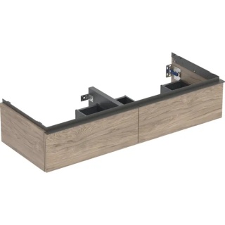 GEBERIT iCon Szafka pod umywalkę podwójną 120 cm, z dwoma szufladami, orzech hickory