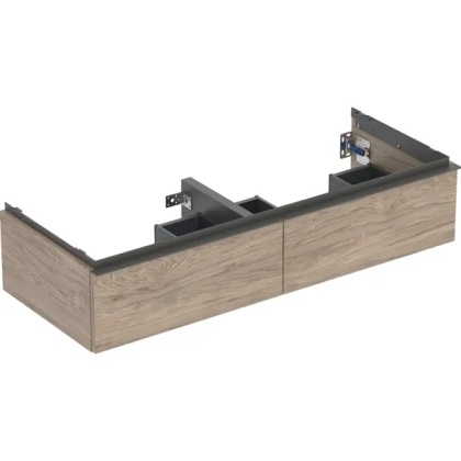 GEBERIT iCon Szafka pod umywalkę podwójną 120 cm, z dwoma szufladami, orzech hickory