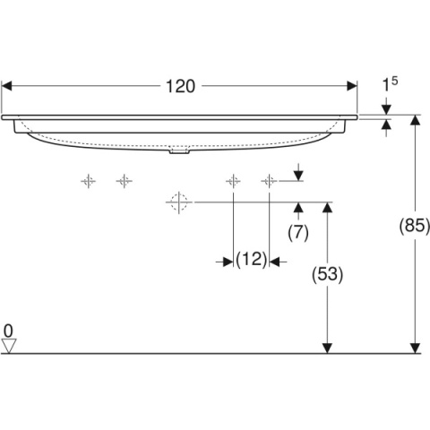 GEBERIT iCon Umywalka meblowa 120 cm, biała