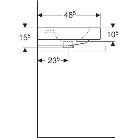 GEBERIT iCon Umywalka nablatowa 75 cm, biała