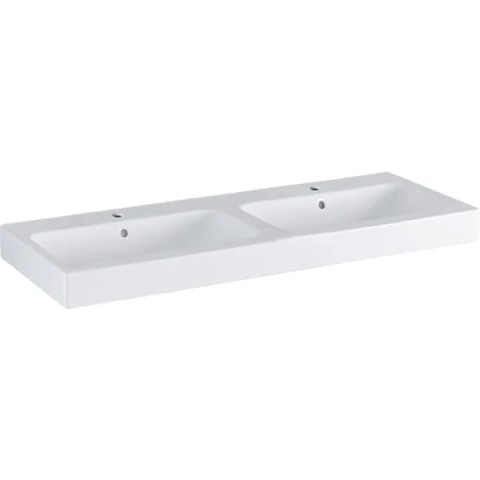 GEBERIT iCon Umywalka podwójna 120 cm, biała/KeraTect