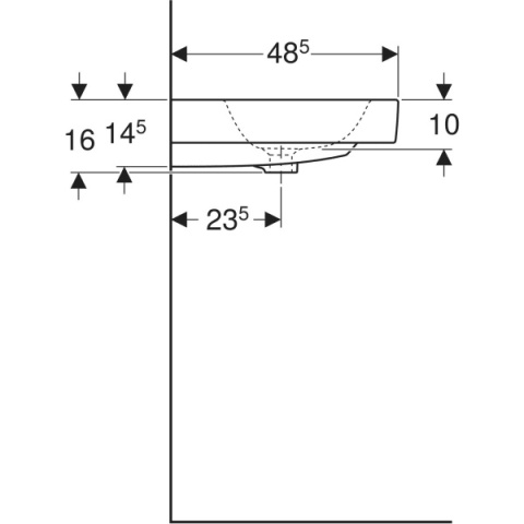 GEBERIT iCon Umywalka podwójna 120 cm, biała/KeraTect