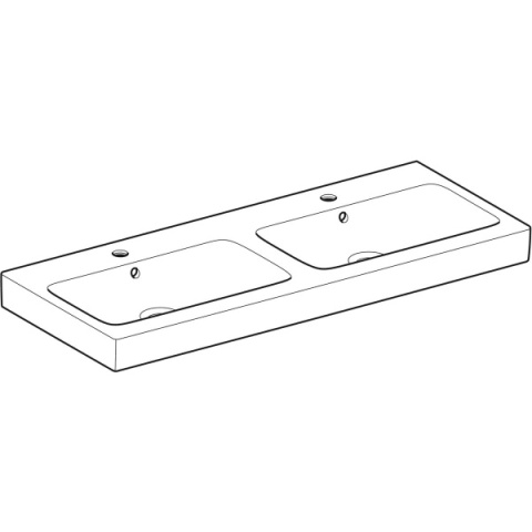GEBERIT iCon Umywalka podwójna 120 cm, biała/KeraTect