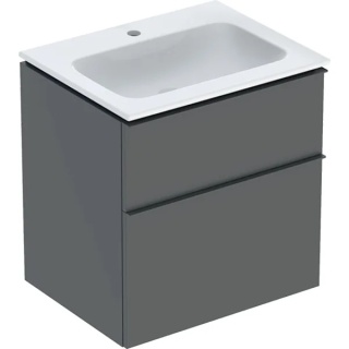 GEBERIT iCon Zestaw umywalka + szafka z dwoma szufladami, 60 cm, lava