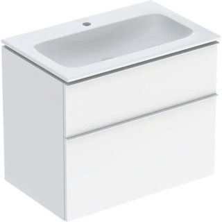 GEBERIT iCon Zestaw umywalka + szafka z dwoma szufladami, 75 cm, biały