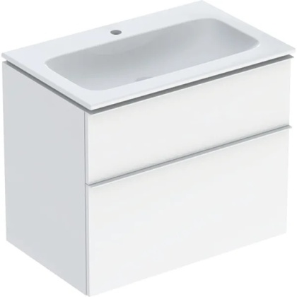 GEBERIT iCon Zestaw umywalka + szafka z dwoma szufladami, 75 cm, biały